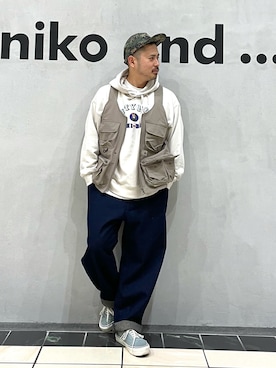 「ニコアンド」｜「アイテム（その他アウター）」を使った、to-fuさん（メンズ・165cm）の冬コーディネート