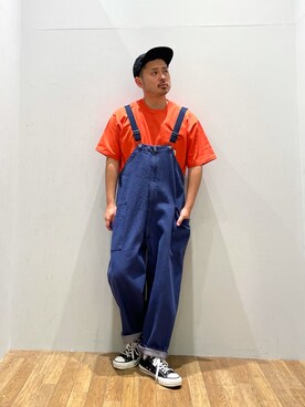 「ニコアンド」｜「アイテム（オールインワン・サロペット）」を使った、to-fuさん（メンズ・165cm）の春コーディネート