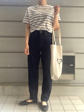 「ペグトップハイライズジーンズ」｜KEIさん（レディース・154cm）の夏コーディネート