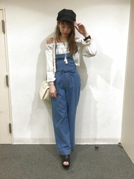 「へザー」｜「アイテム（サロペット/オーバーオール）」を使った、あきりんさん（レディース・163cm）の春コーディネート