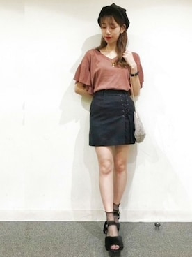 「へザー」｜「アイテム（レッグウェア）」を使った、あきりんさん（レディース・163cm）の夏コーディネート