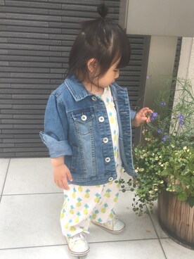 「1歳3ヶ月」｜「アイテム（オールインワン・サロペット）」を使った、kurokomaさん（キッズ・70cm）の春コーディネート