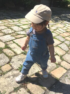 「1歳3ヶ月」｜「アイテム（オールインワン・サロペット）」を使った、kurokomaさん（キッズ・70cm）の春コーディネート