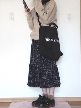 「H&M（エイチ・アンド・エム）のアイテム（パーカー）」を使った、ri--さん（レディース・154cm）の冬コーディネート