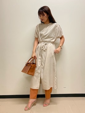 「Te chichi（テチチ）のアイテム（シャツワンピース）」を使った、ERIKAさん（レディース・157cm）の夏コーディネート