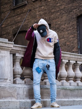 「Bape」｜「アイテム（その他アウター）」を使った、Christopher Wealthさん（メンズ・180cm）の夏コーディネート