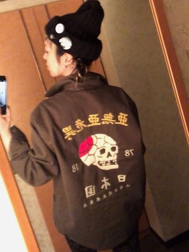 「Onitsuka Tiger × ANDREA POMPILIO（オニツカタイガーアンドレアポンピリオ）のアイテム（帽子）」を使った、DAMMY✴︎さん（レディース・161cm）の冬コーディネート