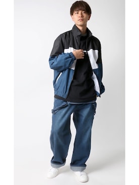 「スボーツミックス」｜「アイテム（サロペット/オーバーオール）」を使った、Ｔさん（メンズ・180cm）の春コーディネート