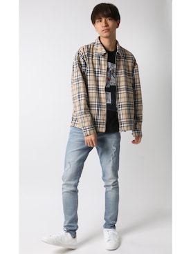 「Lazar（ラザル）のアイテム（ブルゾン）」を使った、Lazarさん（メンズ・180cm）の春コーディネート