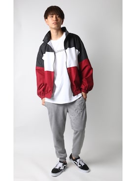 「Lazar（ラザル）のアイテム（ブルゾン）」を使った、Lazarさん（メンズ・180cm）の春コーディネート