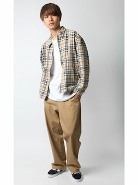 「Lazar（ラザル）のアイテム（ブルゾン）」を使った、Lazarさん（メンズ・180cm）の春コーディネート