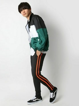 「Lazar（ラザル）のアイテム（ブルゾン）」を使った、Lazarさん（メンズ・181cm）の春コーディネート