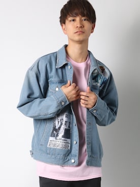 「Lazar（ラザル）のアイテム（デニムジャケット）」を使った、Lazarさん（メンズ・180cm）の春コーディネート