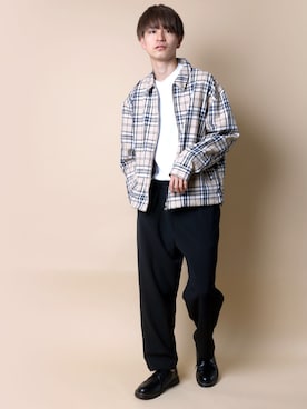「Lazar（ラザル）のアイテム（ブルゾン）」を使った、Lazarさん（メンズ・180cm）の春コーディネート
