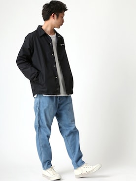 「Champion（チャンピオン）のアイテム（ナイロンジャケット）」を使った、Ｔさん（メンズ・177cm）の春コーディネート