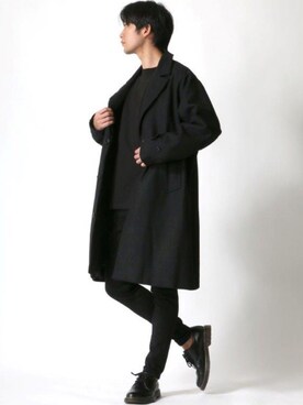 「Lazar（ラザル）のアイテム（チェスターコート）」を使った、Lazarさん（メンズ・177cm）の秋コーディネート