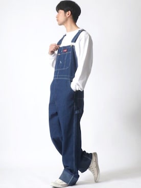 「Dickies（ディッキーズ）のアイテム（オールインワン・サロペット）」を使った、Ｔさん（メンズ・177cm）の冬コーディネート