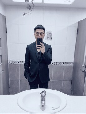 「D&G（ディーアンドジー）のアイテム」を使った、Steven Muさん（メンズ・177cm）の冬コーディネート