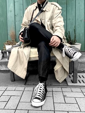 「CONVERSE（コンバース）のconverse コンバース ALL STAR HI オールスター ハイ 3206 BLACK(US)（スニーカー）」を使った、み ず きさん（メンズ・171cm・20代）の冬コーディネート