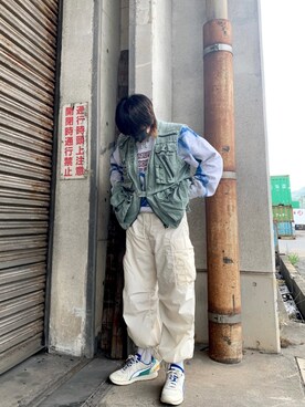 「ADER error（アーダーエラー）のアイテム（シューズ）」を使った、み ず きさん（メンズ・171cm）の春コーディネート