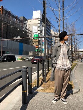 「tk.TAKEO KIKUCHI」｜「アイテム（ステンカラーコート）」を使った、tk.TAKEO KIKUCHIなんばマルイ店さん（メンズ・178cm）の冬コーディネート