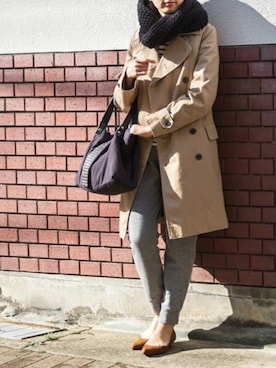 「menue（メヌエ）のポインテッドトゥ ローヒールパンプス（スエード調）（パンプス、イエロー系）」を使った、みさみささん（レディース・162cm）の春コーディネート