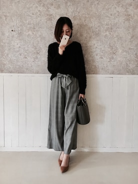 「menue（メヌエ）の極上のふわっふわ美パンプス（7cmヒール）（パンプス、ベージュ系）」を使った、みさみささん（レディース・162cm）の秋コーディネート