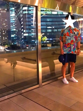 「メゾン キツネ(MAISON KITSUNE)」｜「アイテム（アクセサリー）」を使った、けーくんさん（メンズ・175cm）の夏コーディネート