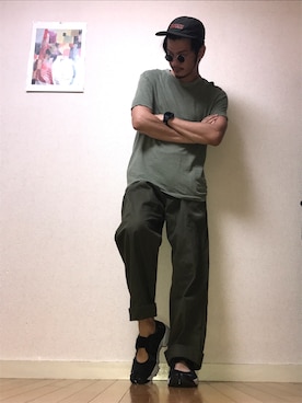 「Adam et Rope A・E・R（アダムエロペ）のアイテム（チノパンツ）」を使った、野生のあっきーな♂（看護師）さん（メンズ・175cm）の夏コーディネート