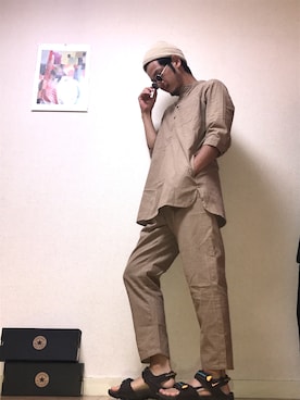 「Original.（オリジナル）のアイテム（パンツ）」を使った、野生のあっきーな♂（看護師）さん（メンズ・175cm）の夏コーディネート