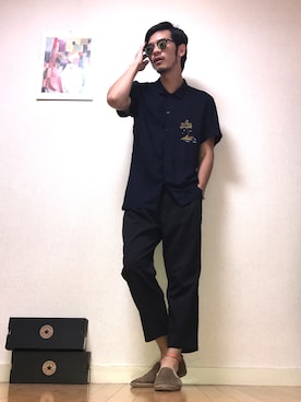 「Adam et Rope A・E・R（アダムエロペ）のアイテム（パンツ）」を使った、野生のあっきーな♂（看護師）さん（メンズ・175cm）の秋コーディネート