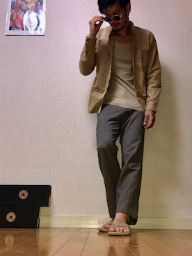 「URBAN RESEARCH（アーバンリサーチ）のアイテム（サンダル）」を使った、野生のあっきーな♂（看護師）さん（メンズ・175cm）の秋コーディネート