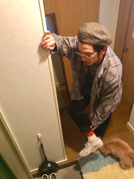 「カラーサングラス」｜「アイテム（その他）」を使った、野生のあっきーな♂（看護師）さん（メンズ・175cm）の秋コーディネート