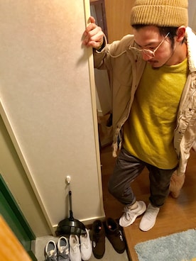 「EDWIN（エドウィン）のアイテム（ミリタリージャケット）」を使った、野生のあっきーな♂（看護師）さん（メンズ・175cm）の秋コーディネート