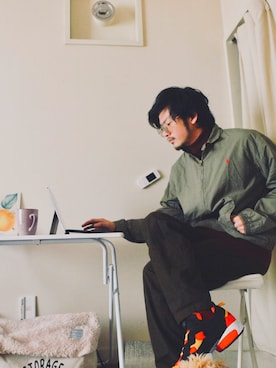「ヒゲメガネ」｜「アイテム（ジャケット/アウター）」を使った、野生のあっきーな♂（看護師）さん（メンズ・175cm）の冬コーディネート