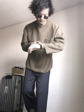 「Adam et Rope A・E・R（アダムエロペ）のアイテム（パンツ）」を使った、野生のあっきーな♂（看護師）さん（メンズ・175cm）の春コーディネート