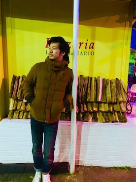 「EDWIN」｜「アイテム（ダウンジャケット/コート）」を使った、野生のあっきーな♂（看護師）さん（メンズ・175cm）の冬コーディネート