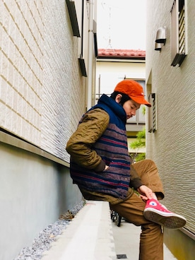 「Adam et Rope A・E・R（アダムエロペ）のアイテム（パンツ）」を使った、野生のあっきーな♂（看護師）さん（メンズ・175cm）の冬コーディネート