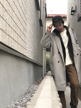 「アイテム（ステンカラーコート）」を使った、野生のあっきーな♂（看護師）さん（メンズ・175cm・30代）の冬コーディネート