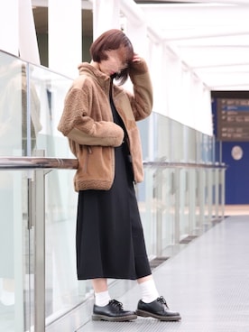 「Engineered Garments（エンジニアードガーメンツ）のアイテム（その他アウター）」を使った、かおりさん（レディース・160cm）の冬コーディネート