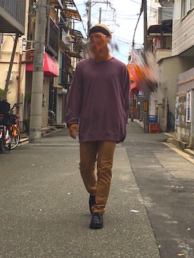 「Lee（リー）のアイテム（チノパンツ）」を使った、Snさん（メンズ・172cm）の秋コーディネート