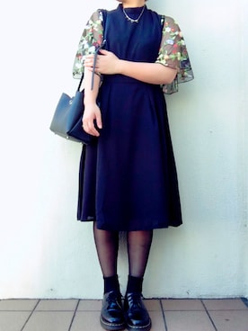 「Dr. Martens（ドクターマーチン）のアイテム」を使った、15さん（レディース・162cm）の秋コーディネート