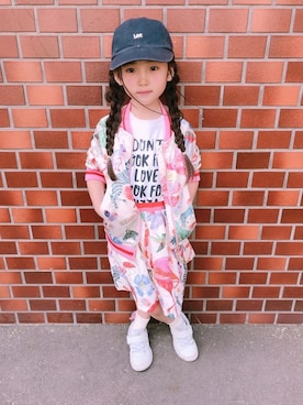 「Lee（リー）のアイテム（帽子）」を使った、cha☆chaさん（キッズ・110cm）の春コーディネート