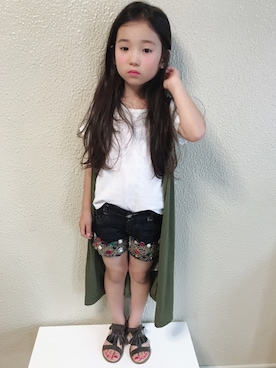 「アイテム（サンダル）」を使った、cha☆chaさん（キッズ・110cm）の春コーディネート