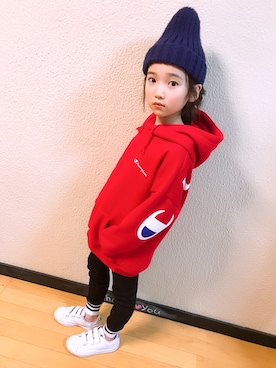 「SEVENDAYS=SUNDAY（セブンデイズサンデイ）のアイテム（シューズ）」を使った、cha☆chaさん（キッズ・110cm）の冬コーディネート