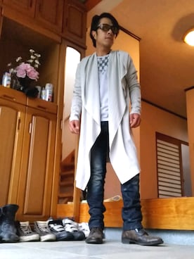 「NO ID.（ノーアイディ）のアイテム（カーディガン/ボレロ）」を使った、masashiさん（メンズ・157cm）の夏コーディネート