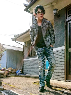 TORNADO MART クロコジャガード レースアップ ライダースジャケット TORNADO MART クロコジャガード レースアップ ライダースジャケット