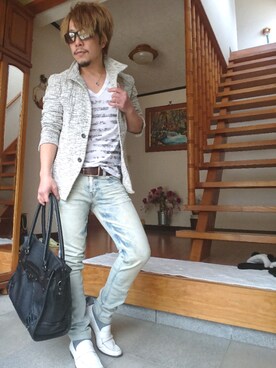 「TORNADO MART（トルネードマート）のアイテム（その他アウター）」を使った、masashiさん（メンズ・157cm）の春コーディネート