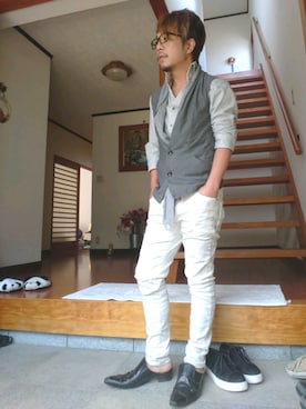「TETE HOMME（テットオム）のアイテム（トップス）」を使った、masashiさん（メンズ・157cm）の夏コーディネート