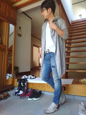 「TETE HOMME（テットオム）のアイテム（トップス）」を使った、masashiさん（メンズ・157cm）の秋コーディネート